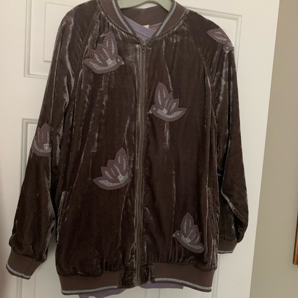 EUC Anthropologie Hei Hei sparrow bomber velvet jacket - Picture 2 of 10